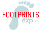 Footprints, Powered by eXp UK, Covering Thanet logo